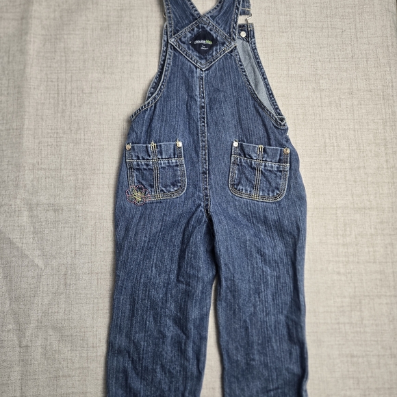 Y2K Genuine Kids OshKosh Hibiscus Embroidered Overalls 2T - Picture 4 of 7